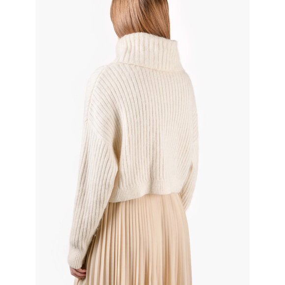 3.1 PHILLIP LIM Ivory Cropped Mohair Turtleneck, size Medium - Picture 2 of 10
